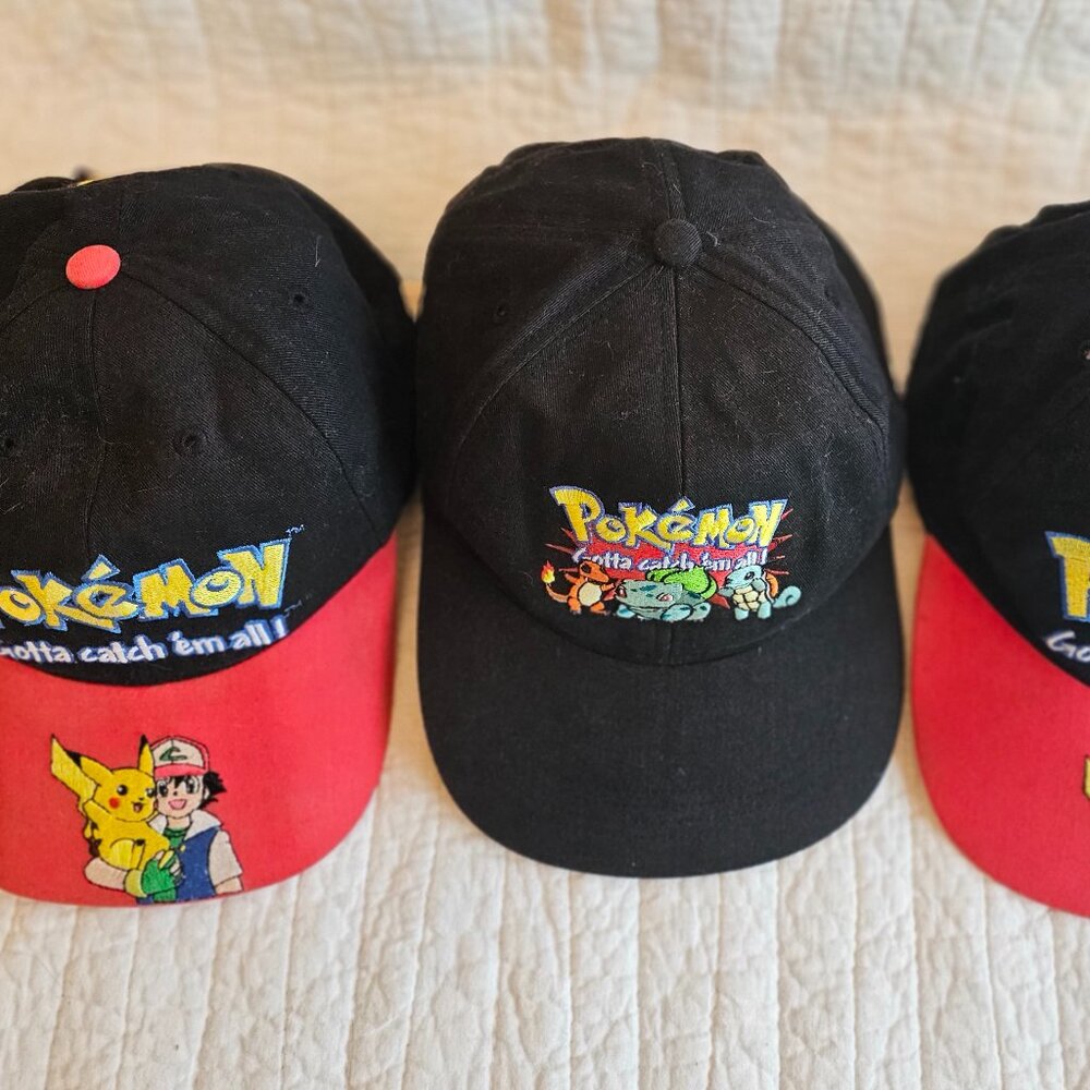 3 Nintendo Pokemon Hats-Vintage